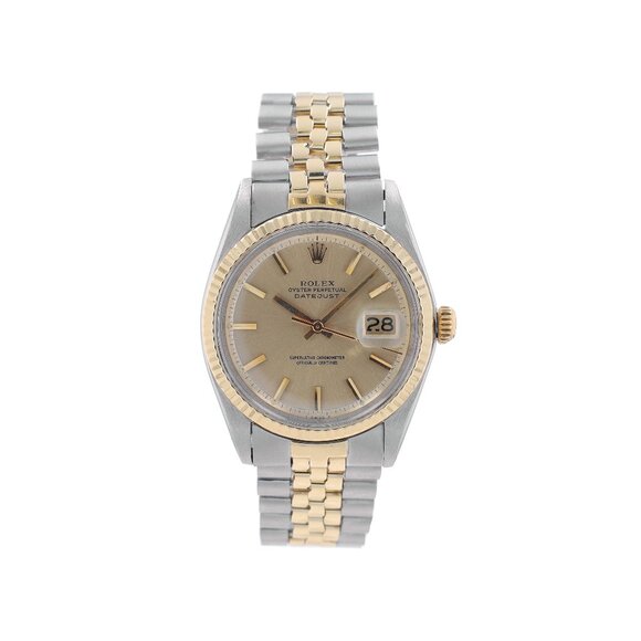 Rolex Accessories - Rolex Datejust 1601 36mm Silver Index Dial Fluted Bezel Jubilee Folded Band